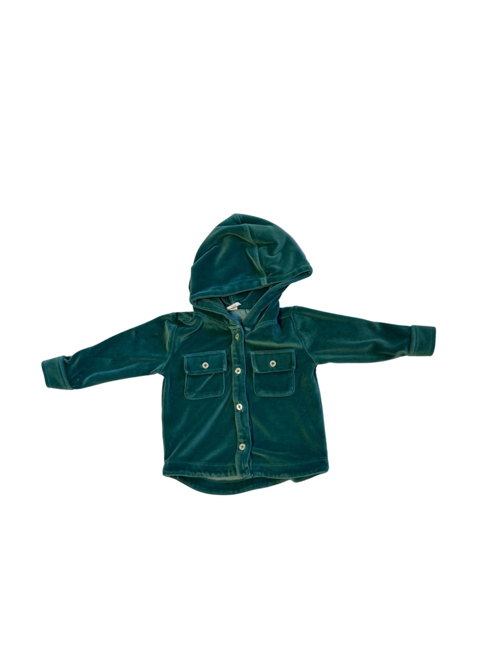 kate quinn - shacket | mountain pine velour | organic cotton velour - 18-24m